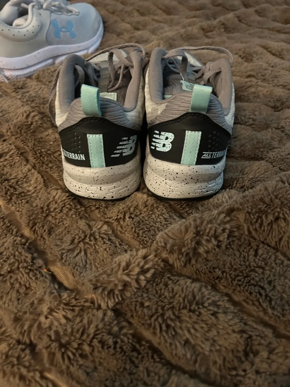 Gray Athletic Sneakers with Light Blue Accents - Picture 3 of 5